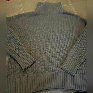 Aerie Womens Oversized Gray Knit Turtleneck‎ Sweater Size Extra Small